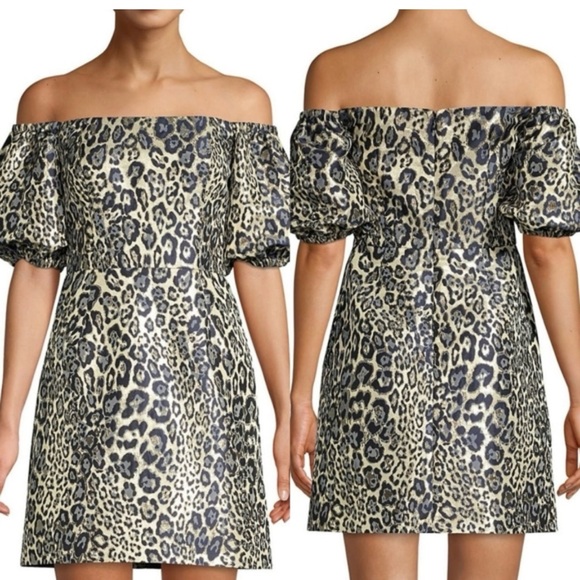 Aidan by Aidan Mattox Dresses & Skirts - NWT Aidan by Aidan Mattox Black and Cream Leopard Dress 0 off the shoulder